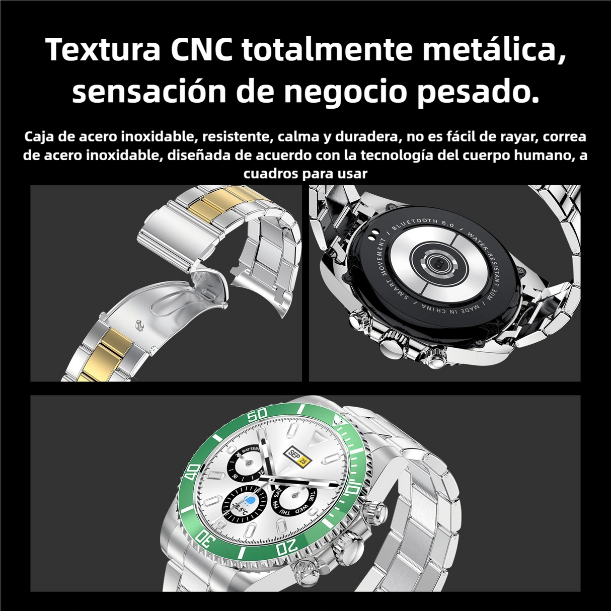 Reloj Inteligente Resistente con Llamadas, Monitor de Salud, 10 ATM Impermeable y 21 Días de Batería SW028 - Yesmart