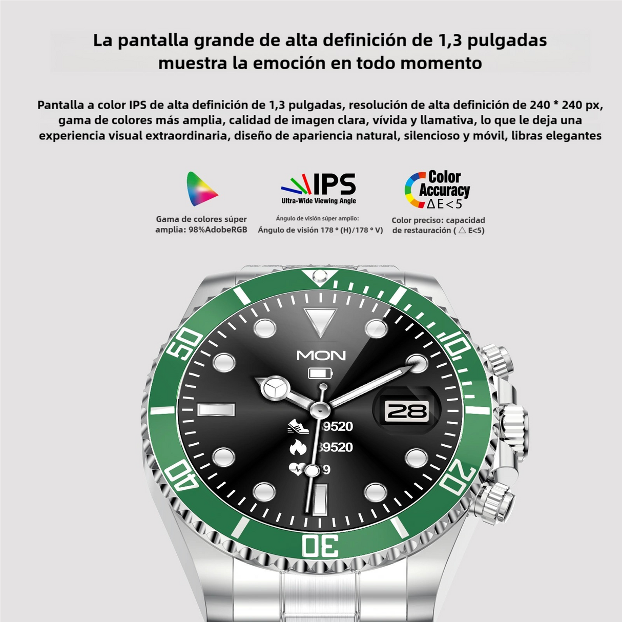 Reloj Inteligente Resistente con Llamadas, Monitor de Salud, 10 ATM Impermeable y 21 Días de Batería SW028 - Yesmart