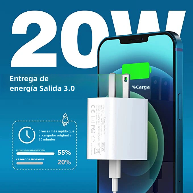 Combo Cargador Baseus 20W USB-C + USB con Cable USB a Tipo C de 1m CI005 - Yesmart