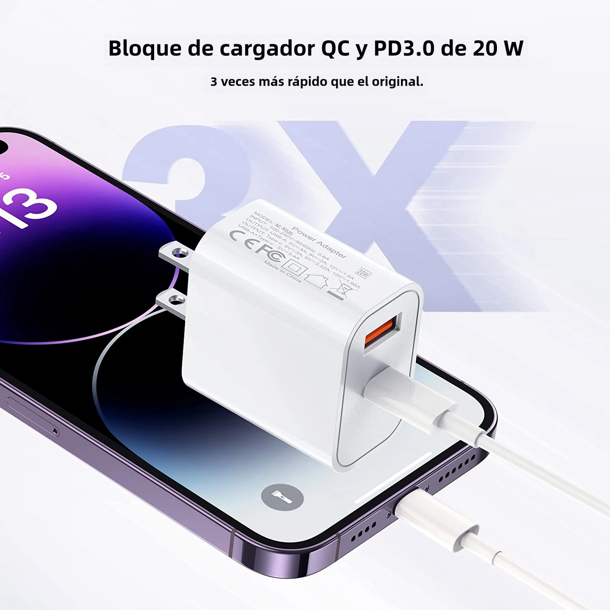 Combo Cargador Baseus 20W USB-C + USB con Cable USB a Tipo C de 1m CI005 - Yesmart