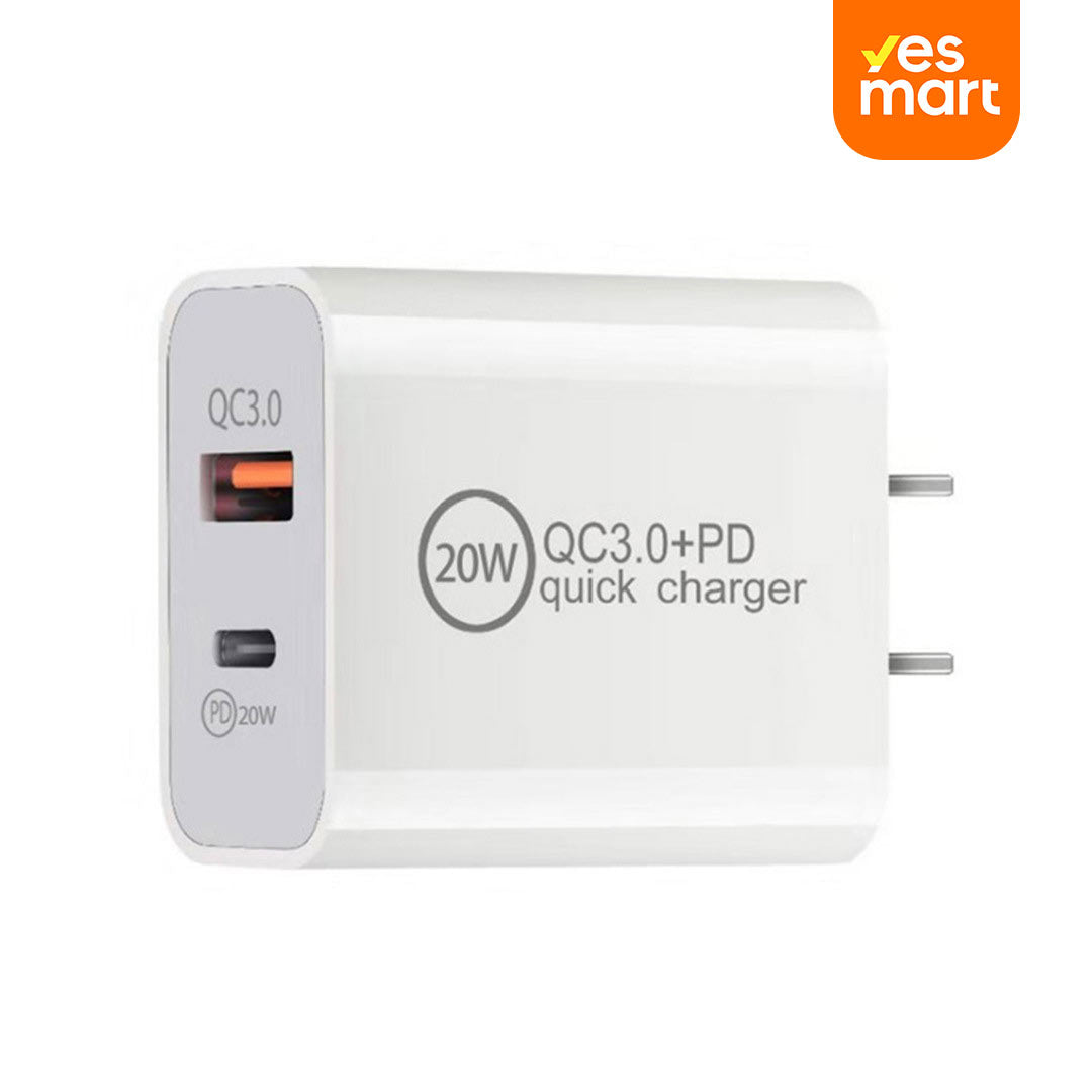 Combo Cargador Baseus 20W USB-C + USB con Cable USB a Tipo C de 1m CI005