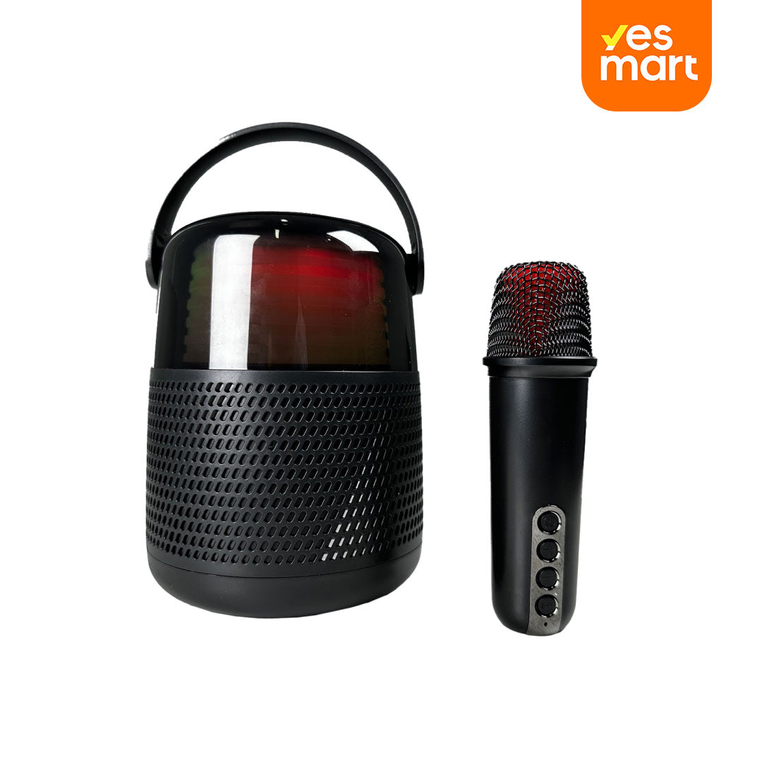 Altavoces Micrófono karaoke bluetooth speaker soporte TF radio tarjeta luz intermitente ajustable -BS009