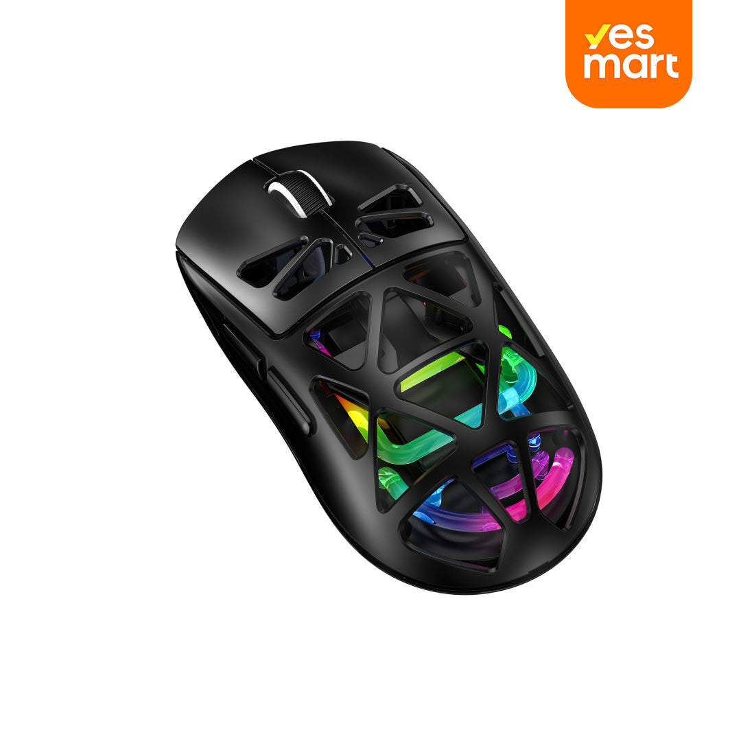 Ratón Gaming Inalámbrico RGB de Tres Modos con DPI Ajustable y Batería Recargable KM003