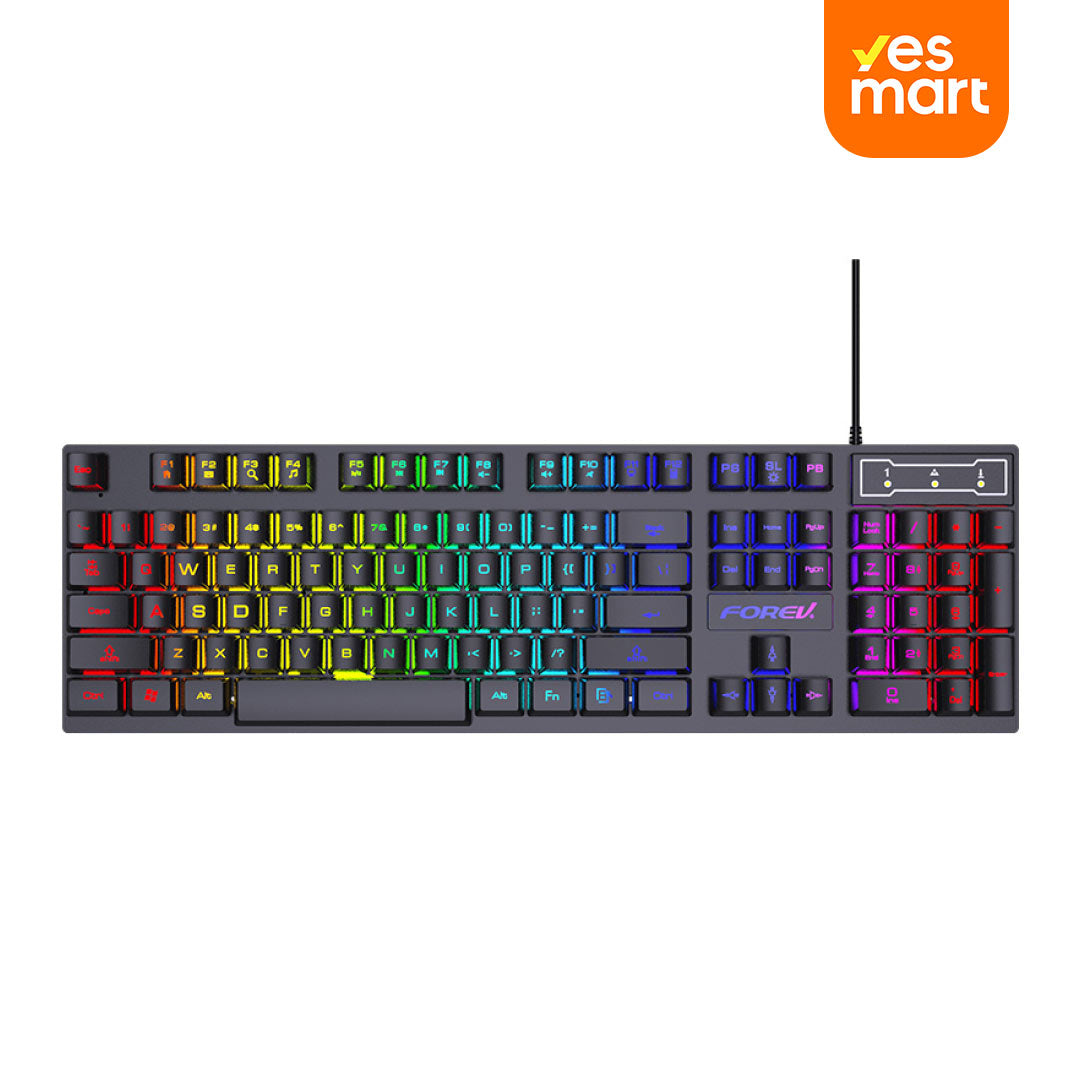 Teclado Mecánico Gaming con Retroiluminación RGB, 104 Teclas, Compatible con Windows KM002
