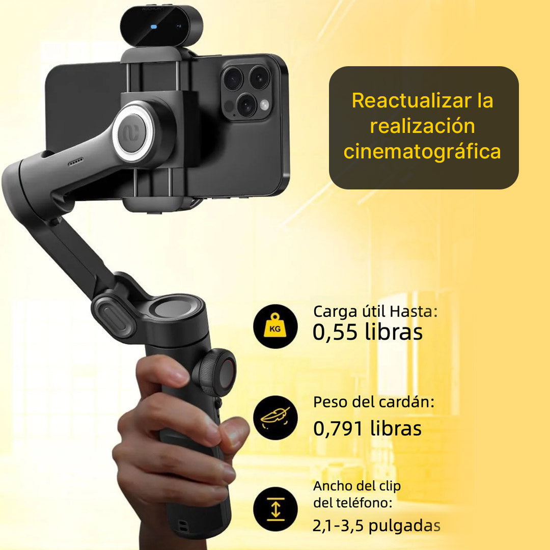 Estabilizador Gimbal 3 Ejes Plegable para Smartphone con Rueda de Enfoque y Control Inteligente – SC015