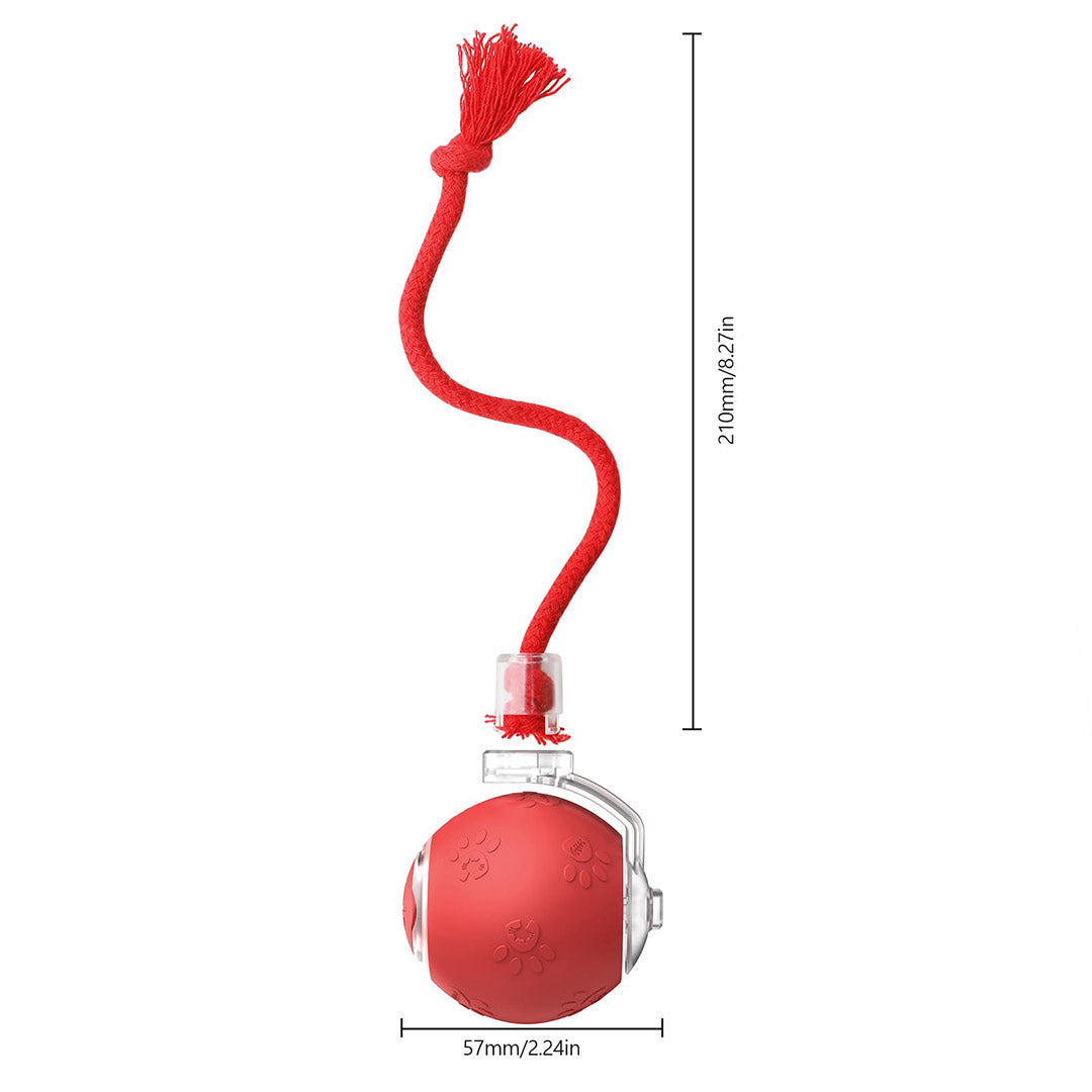 Juguete Interactivo para Gatos de Interior – Bola Rodante con Luz, Sonido de Pájaro y Cola Giratoria, Recargable por USB, Activación por Movimiento, para Alfombra y Madera – JM001