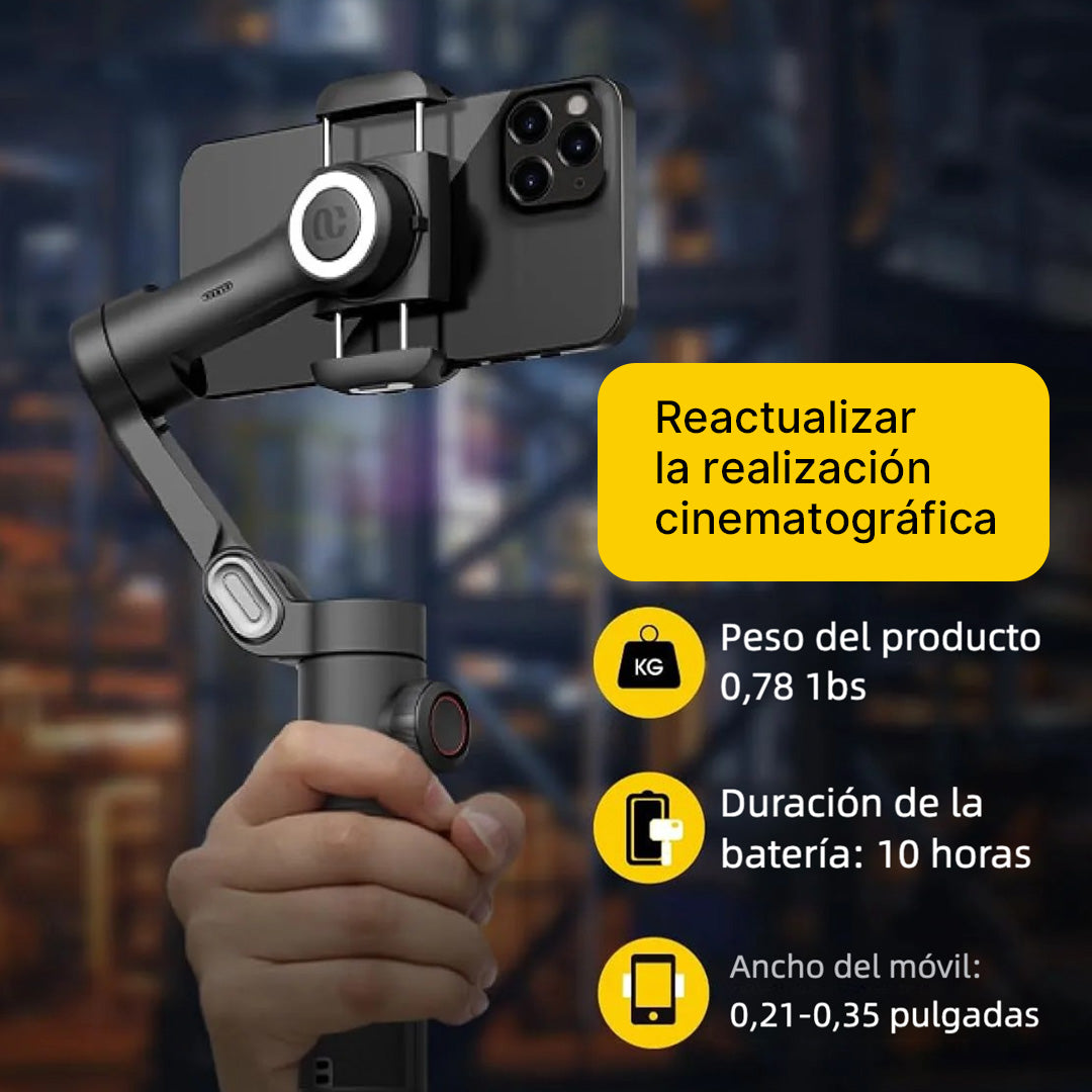 Estabilizador Gimbal 3 Ejes Plegable para Smartphone con Rueda de Enfoque y Control Inteligente – SC015