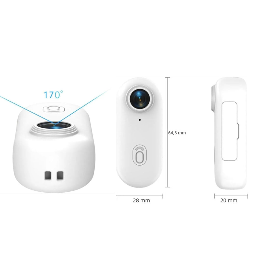 Cámara Corporal Mini 128GB FHD 1080P, Cámara Portátil para Manos Libres con Accesorios Magnéticos, Grabación Discreta para Trabajo, Viajes y Mascotas - CC012