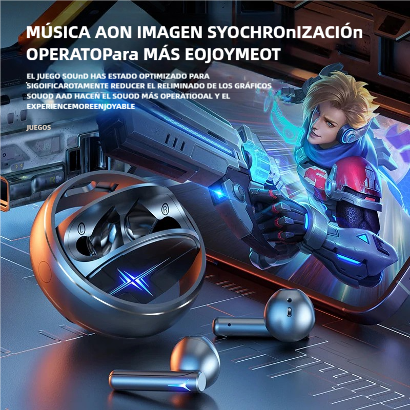 Auriculares Bluetooth 5.3 con luces que cambian de color -BH033 - Yesmart