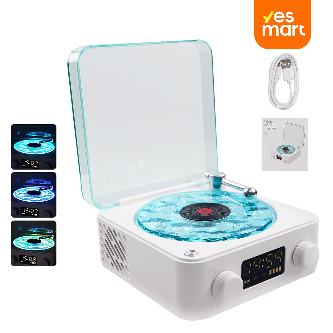 Altavoz Bluetooth Retro con Plato de Vinilo, Luces Ambientales RGB, Sonidos Naturales y Portátil - BS023