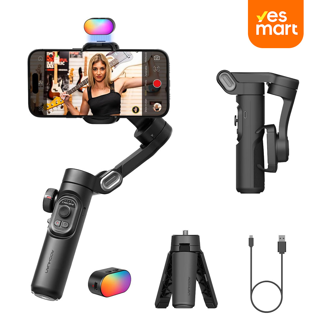 Estabilizador Gimbal 3 Ejes Plegable para Smartphone con Rueda de Enfoque y Control Inteligente – SC015