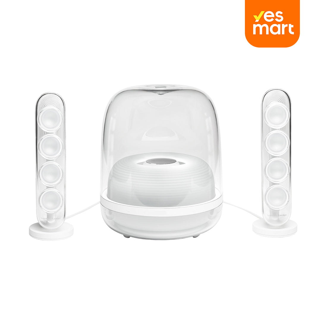 Sistema de Sonido Harman Kardon SoundSticks 4 2.1 Bluetooth, Diseño Industrial Transparente, Graves Profundos - BS022