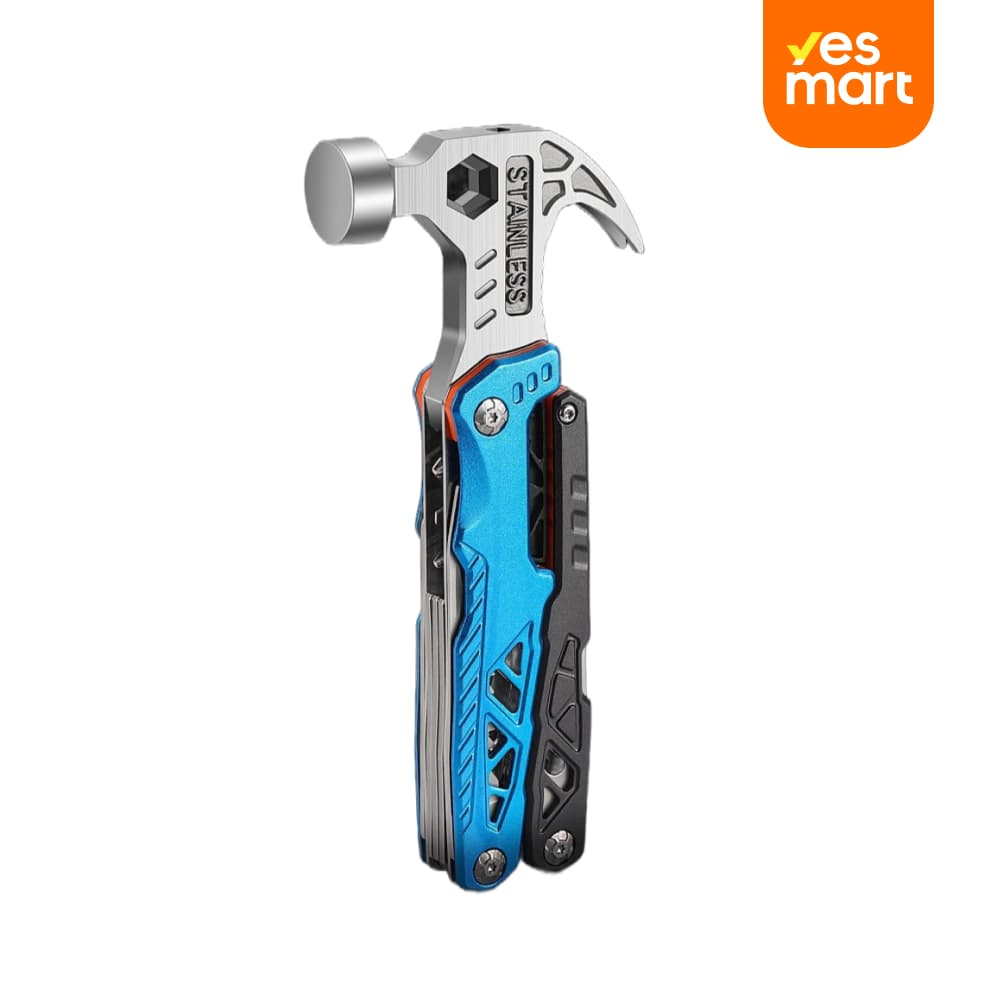 Martillo multiusos plegable 17 en 1 | Camping, auto, emergencia