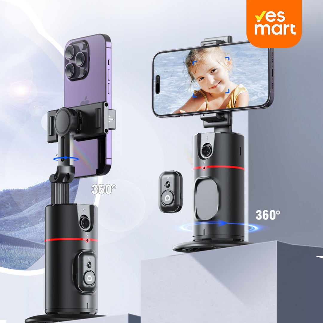 Soporte Inteligente para Celular con Seguimiento Automático – Trípode 360° con Cámara Incorporada, Sin App, Control Remoto, Recargable, para Live Streaming, Vlogging y Selfies – SC009