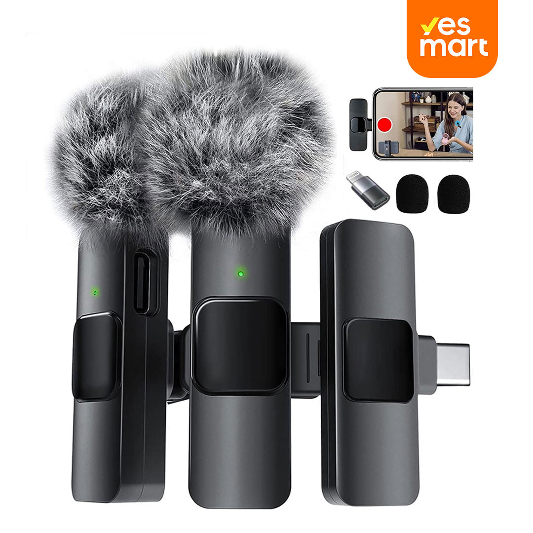 Micrófono Inalámbrico Lavalier para Celular, Reducción de Ruido, Ideal para iPhone/iPad/Android, Transmisión en Vivo, Vlog, Conferencia, Grabación Profesional MF001