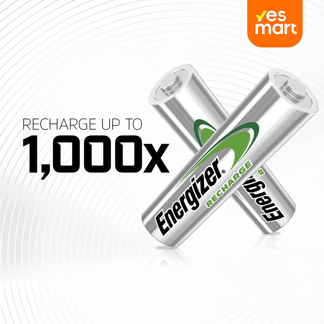 Energizer Pilas AA Recargables NiMH 2000 mAh, Precargadas, 4 Unidades, Recarga Universal - BT004
