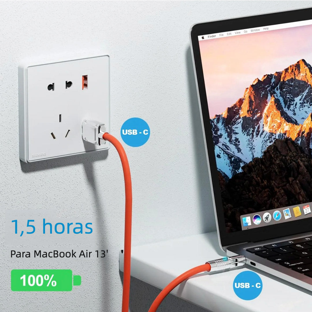 Cable de Carga Magnético 3 en 1 120W con Giro de 540° – Compatible con Lightning, USB-C y Micro USB - CI017