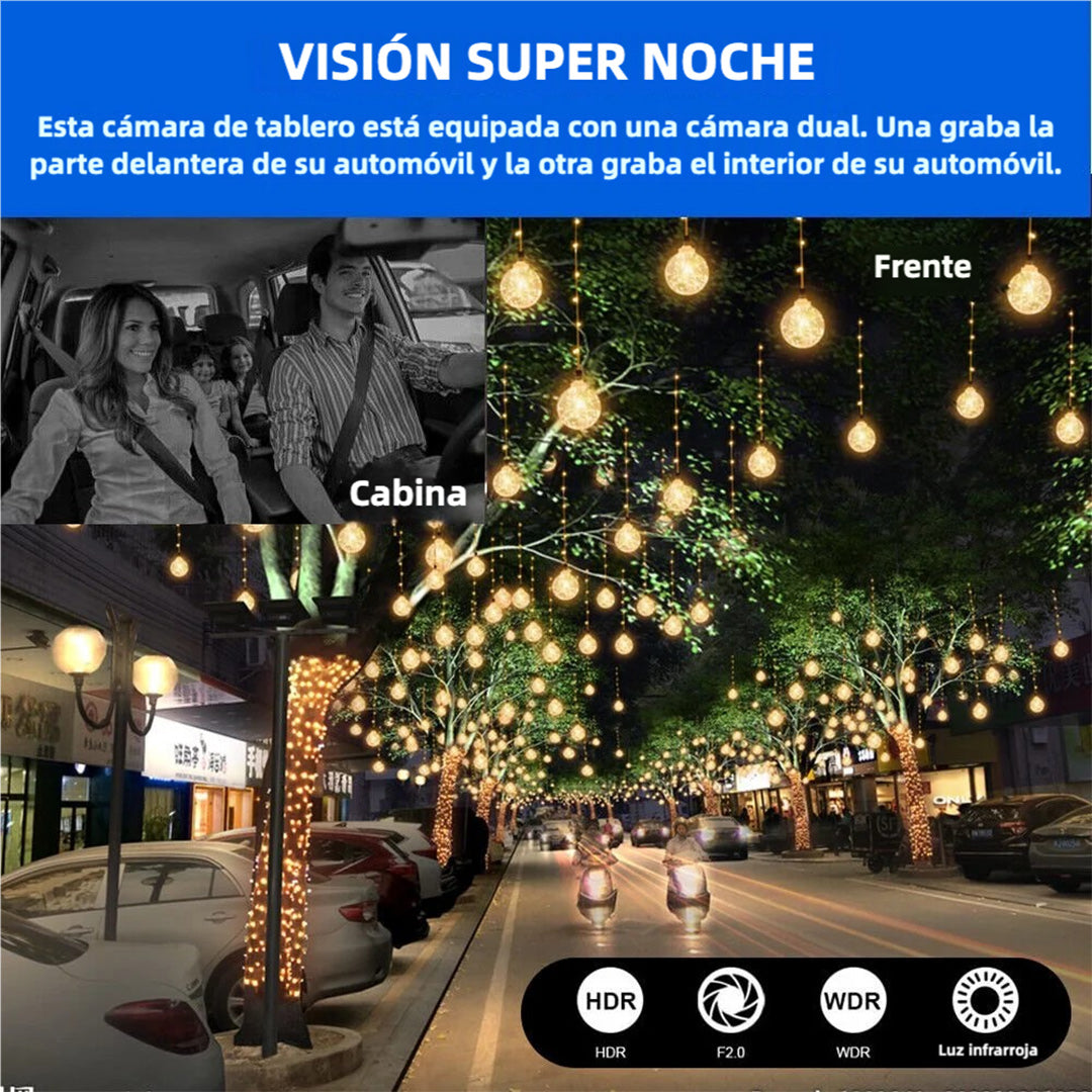 Cámara de Salpicadero Dual Autopulsex para Autos, Cámara Frontal y Trasera, Grabación 1080p con Visión Nocturna de Alta Definición CC005 - Yesmart