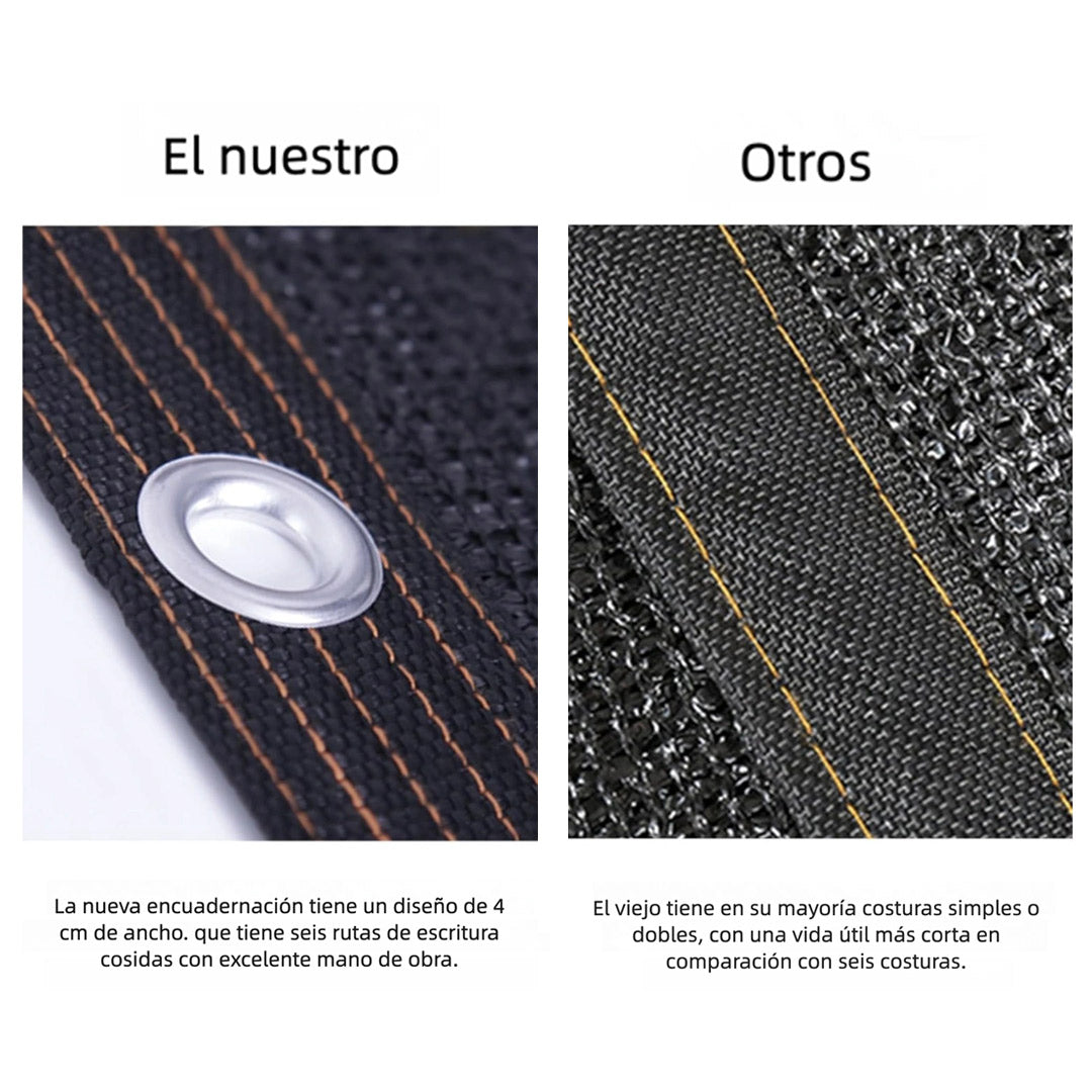 Tela de Sombra Negra al 50%, Malla Duradera 10 x 12 FT con Ojales, Protección Solar y Anticongelante para Plantas, Invernaderos, Patios y Tomates JP007