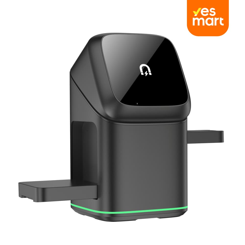 Base de Carga 3 en 1 Giratoria Qi2 15W, Compatible iPhone 16/15/14/13/12, Apple Watch, AirPods - CI023