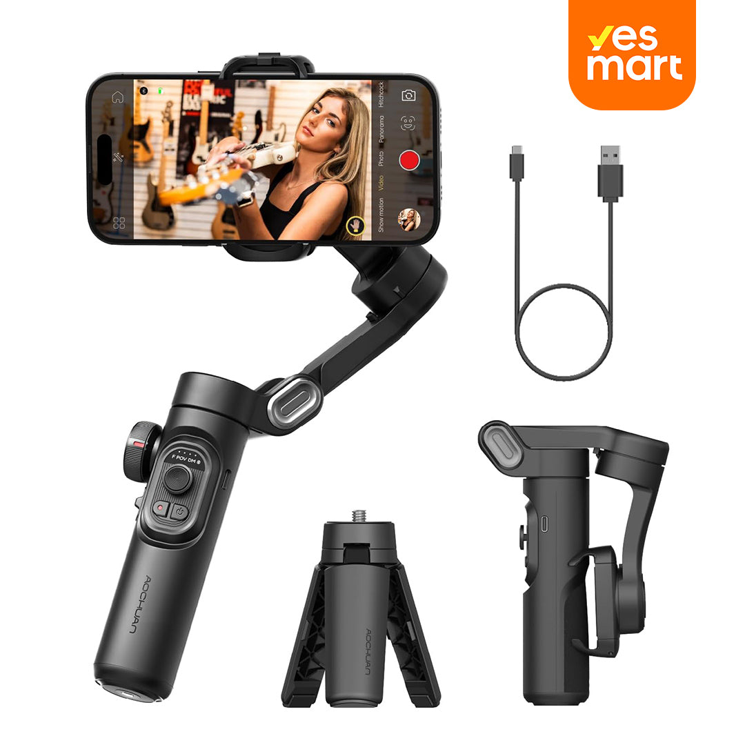 Estabilizador Gimbal 3 Ejes Plegable para Smartphone con Rueda de Enfoque y Control Inteligente – SC015