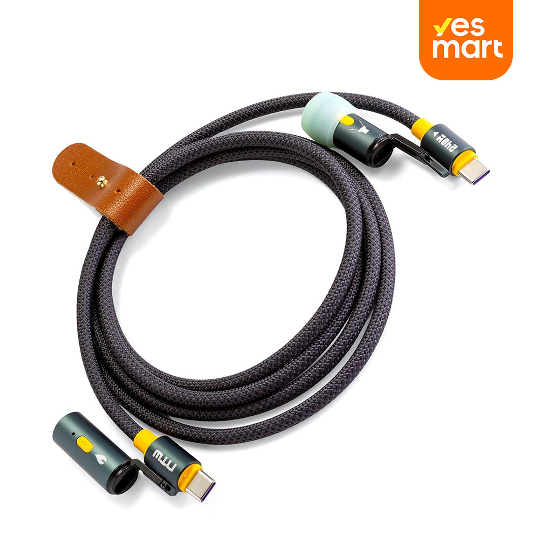 Cable de Carga USB-C de 5 Pies 240W con Linterna LED y Encendedor, Carga Rápida, Compatible con MacBook, iPhone y Android - CI013