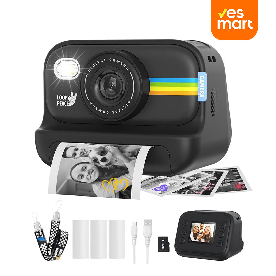 Cámara Instantánea para Niños 1080P, Regalos de Cumpleaños para Niños y Niñas de 3-12 Años, Cámara con Impresión Instantánea y Video - CC008