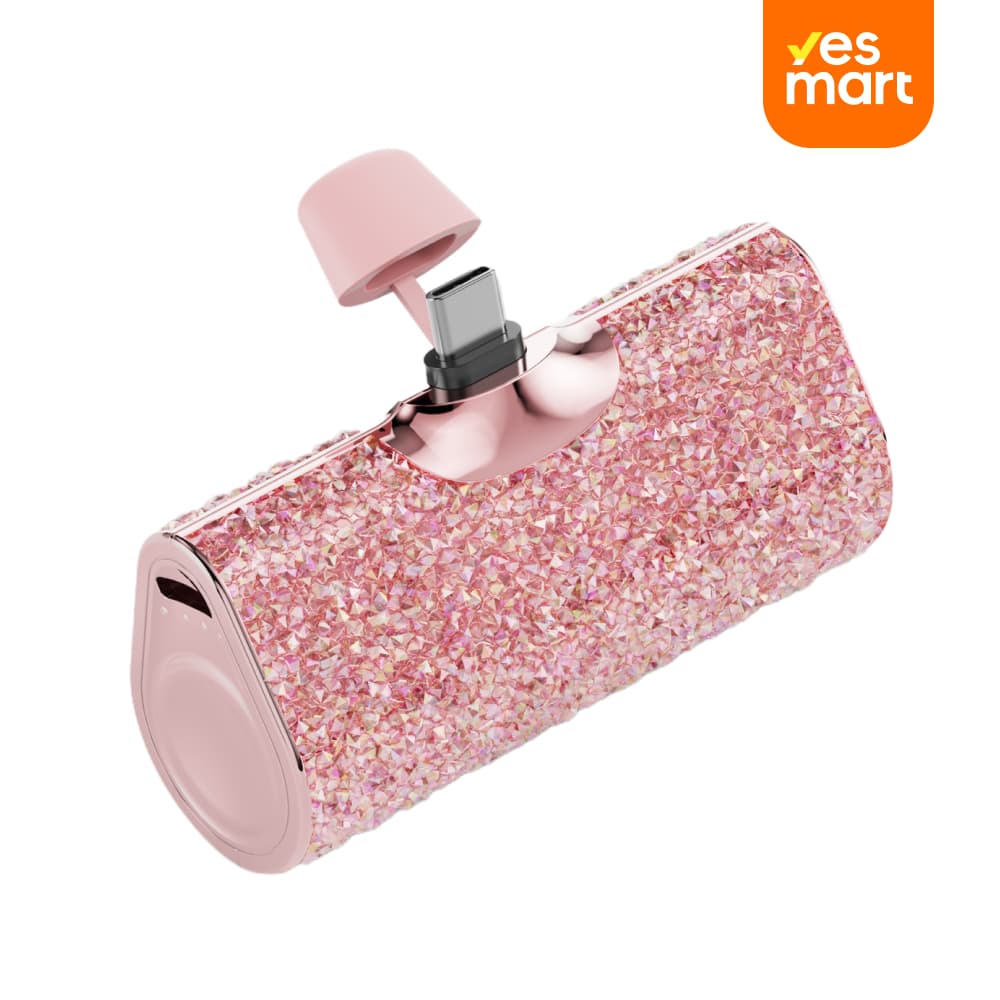 Cargador Portátil USB-C 4500mAh Ultra Compacto – Mini Power Bank Brillante Compatible con iPhone 15/16 y Samsung Galaxy S24/S23/Z Flip