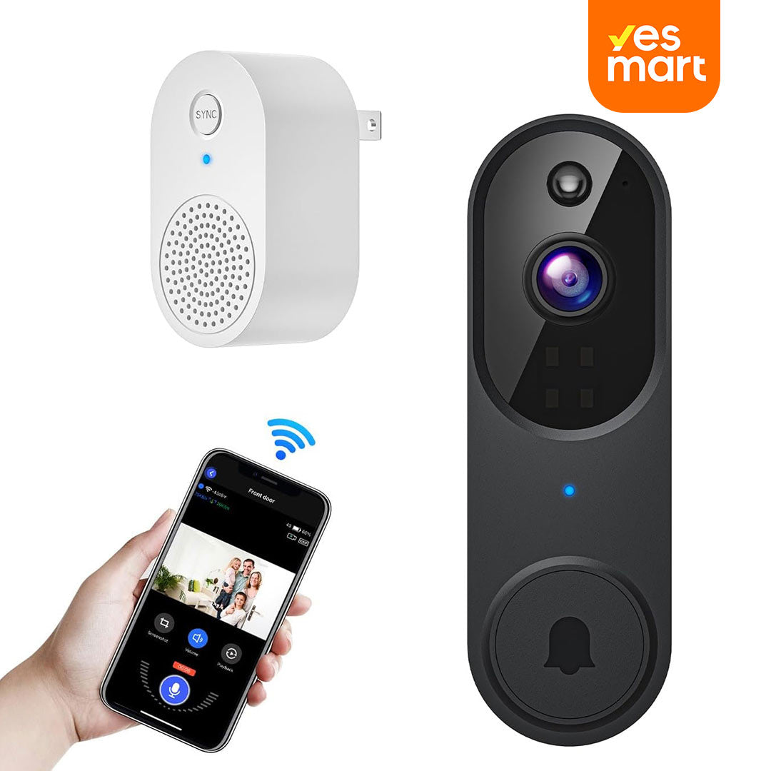 Cámara de videoportero Wi-Fi inalámbrica con audio bidireccional, detección de movimiento, visión nocturna y almacenamiento en la nube - CV003