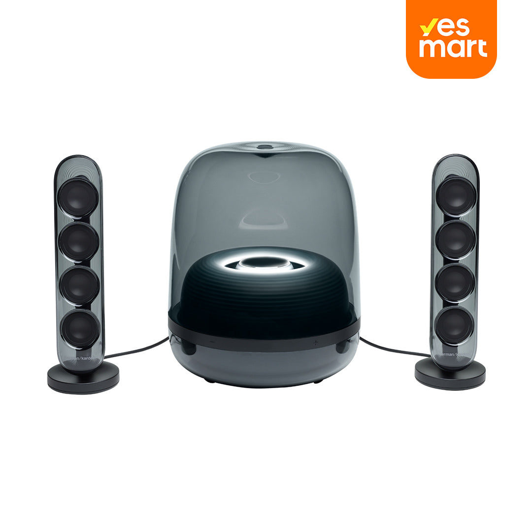 Sistema de Sonido Harman Kardon SoundSticks 4 2.1 Bluetooth, Diseño Industrial Transparente, Graves Profundos - BS022