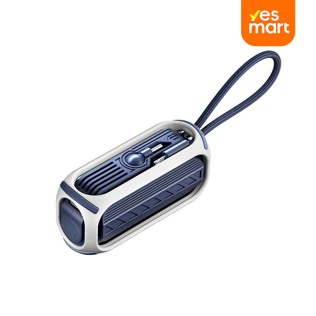 Mini Banco de Energía de 5000mAh con Cable Incorporado, Cargador Rápido Portátil para iPhone, Samsung, BP007