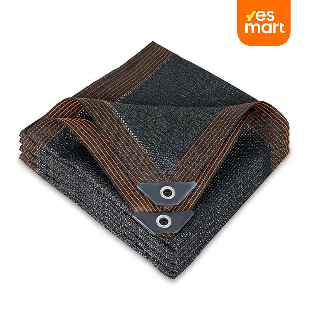 Tela de Sombra Negra al 50%, Malla Duradera 10 x 12 FT con Ojales, Protección Solar y Anticongelante para Plantas, Invernaderos, Patios y Tomates JP007