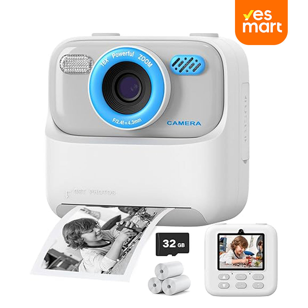 Cámara Infantil Digital 1080P con Impresión Instantánea, Dual Lente, 32GB, Regalo Perfecto para Niños de 3-16 Años - CC007