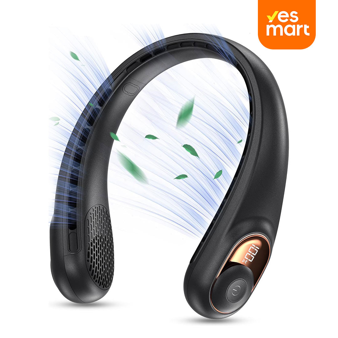 Ventilador de Cuello sin Aspas – Portátil, Recargable, 360° de Flujo de Aire, Súper Silencioso, 3 Velocidades, Batería de 4000mAh, Manos Libres para Uso en Interior y Exterior – VM003