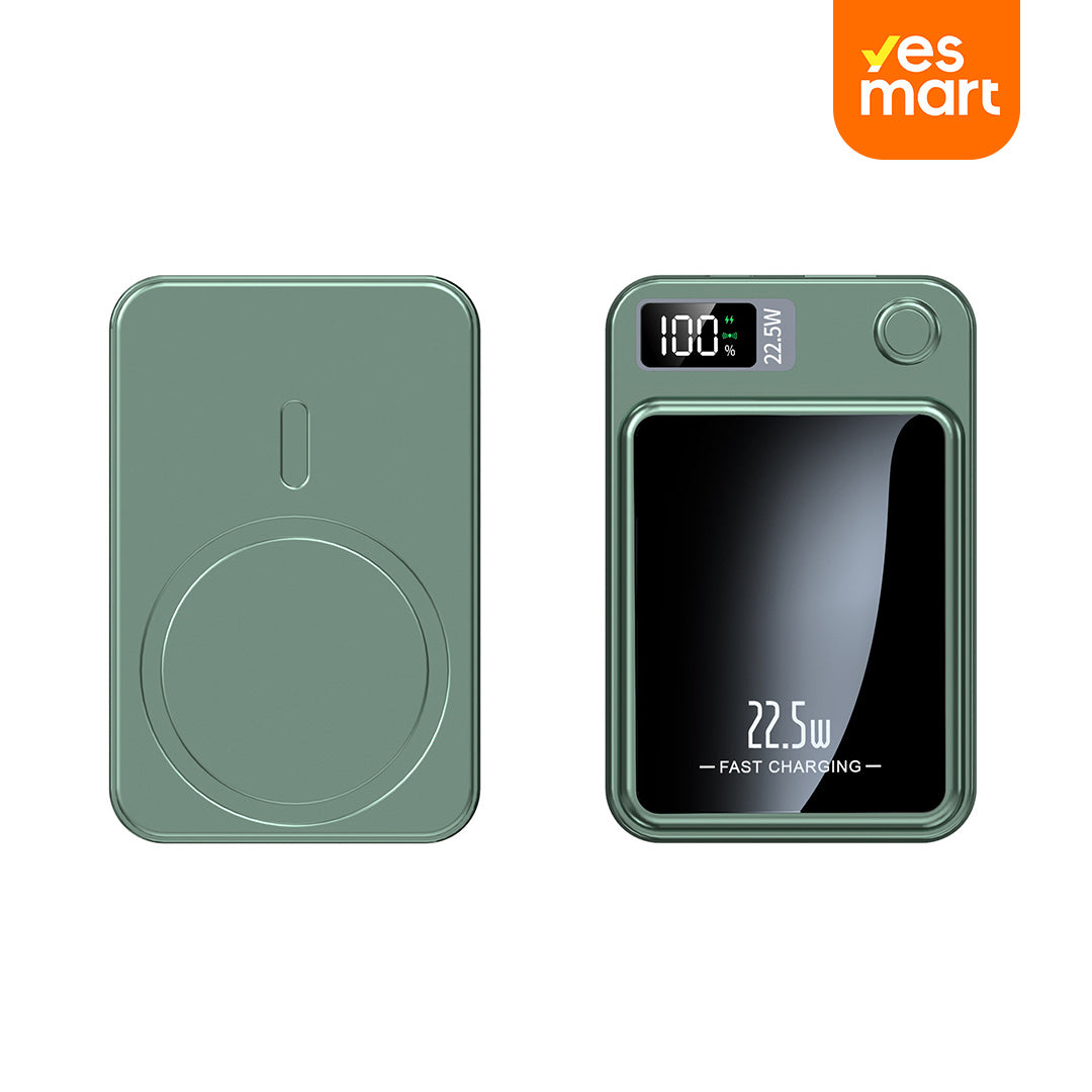 Power Bank Magnético Inalámbrico - Carga Rápida 22.5W con Tecnología MagSafe, Batería de Alta Capacidad y Pantalla LED Digital BP003
