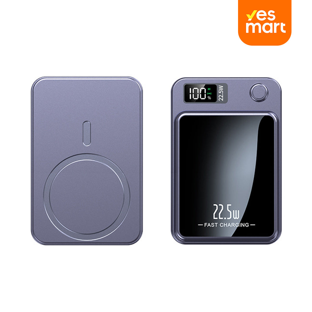 Power Bank Magnético Inalámbrico - Carga Rápida 22.5W con Tecnología MagSafe, Batería de Alta Capacidad y Pantalla LED Digital BP003