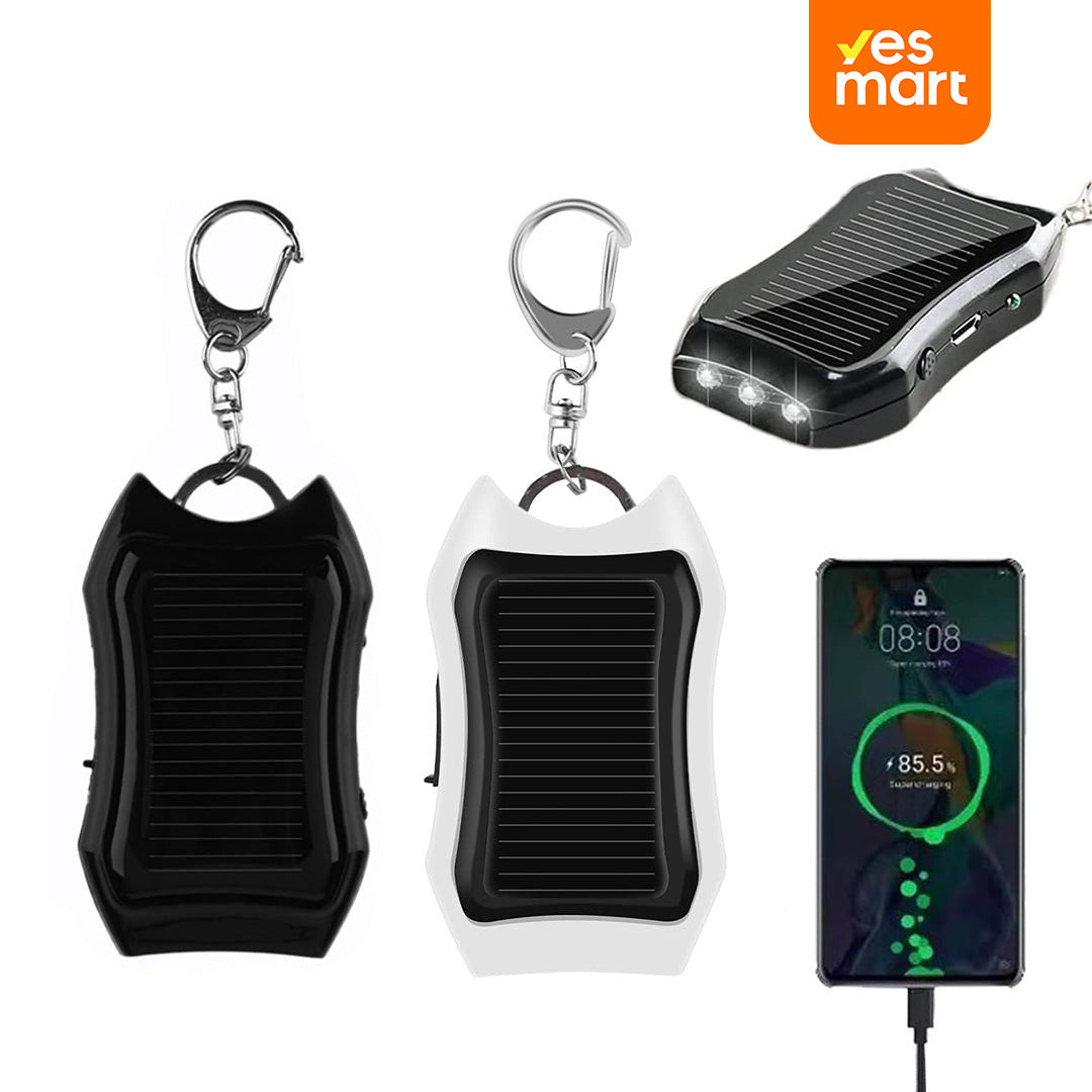 Power Bank Solar con Llavero - Cargador Portátil con Panel Solar Mini para Celulares y Supervivencia al Aire Libre BP006