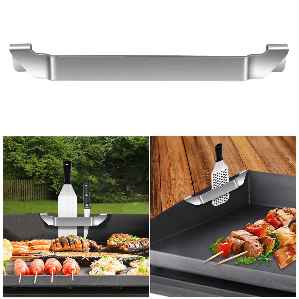 Soporte de espátulas para plancha | Acero inoxidable, compatible con Blackstone
