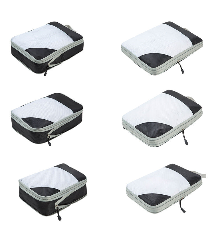 Set de 4 bolsas organizadoras de viaje | Impermeables, con compresión para maleta