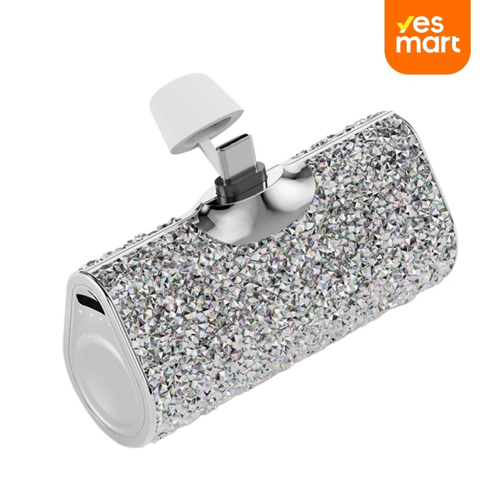 Cargador Portátil USB-C 4500mAh Ultra Compacto – Mini Power Bank Brillante Compatible con iPhone 15/16 y Samsung Galaxy S24/S23/Z Flip