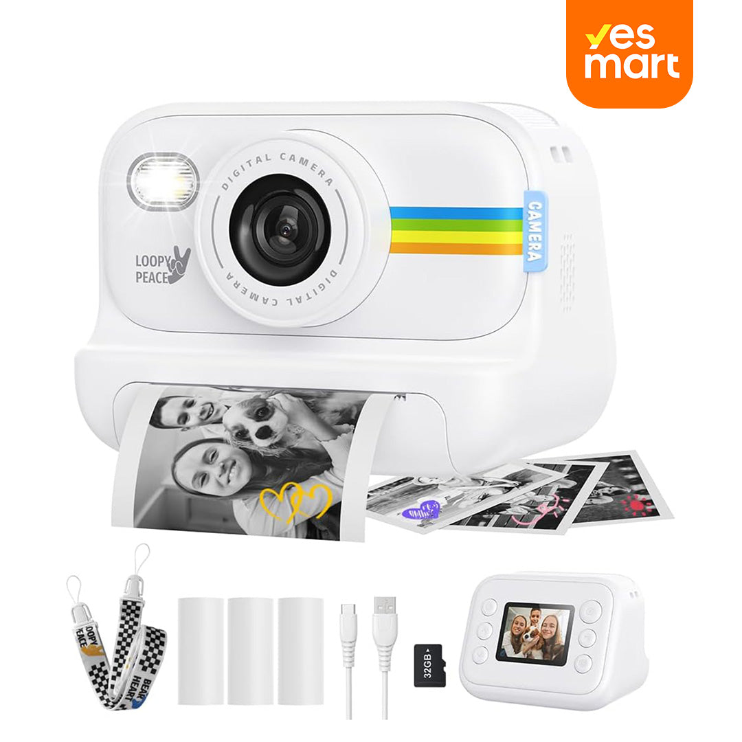 Cámara Instantánea para Niños 1080P, Regalos de Cumpleaños para Niños y Niñas de 3-12 Años, Cámara con Impresión Instantánea y Video - CC008