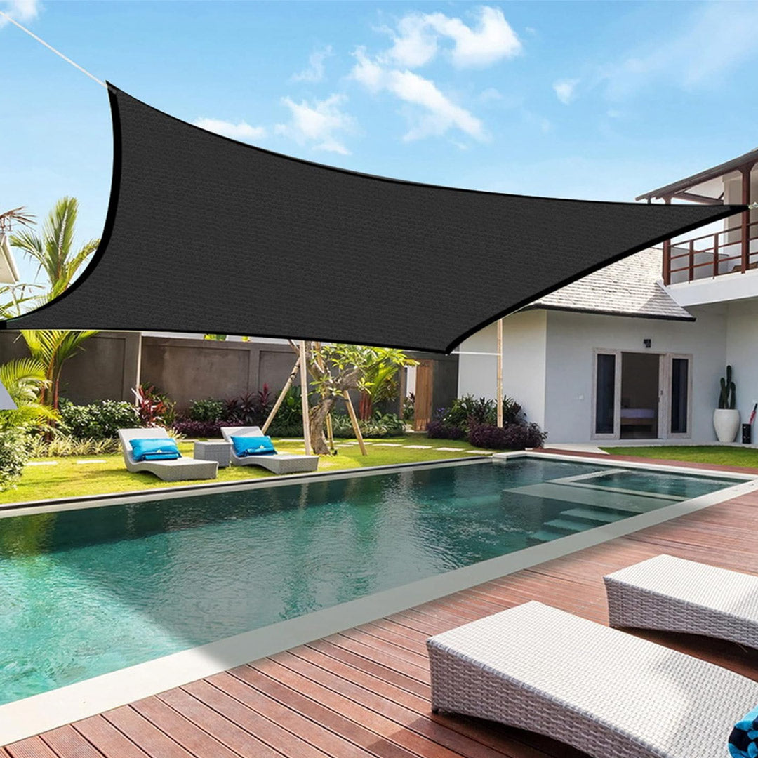 Tela de Sombra Negra al 50%, Malla Duradera 10 x 12 FT con Ojales, Protección Solar y Anticongelante para Plantas, Invernaderos, Patios y Tomates JP007