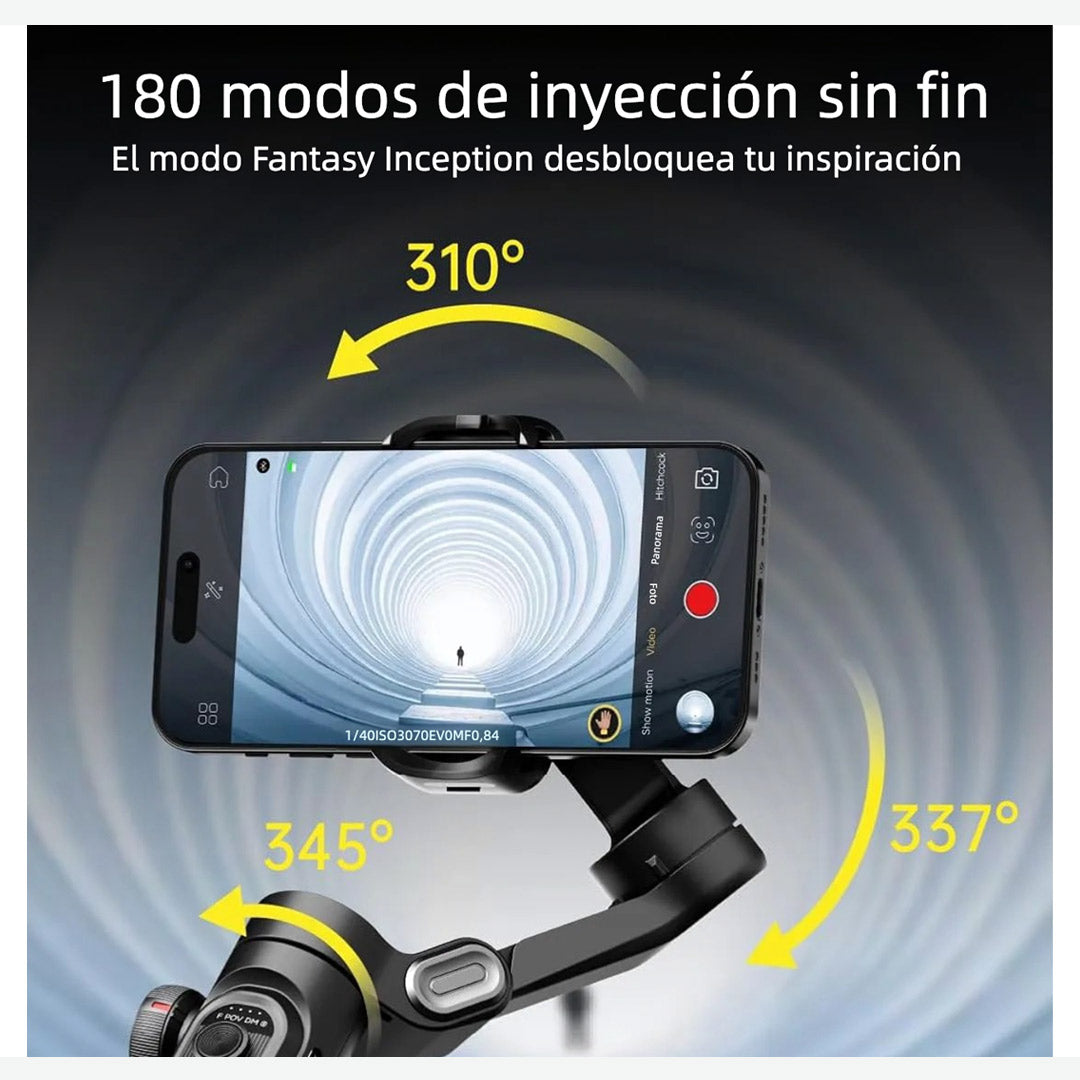 Estabilizador Gimbal 3 Ejes Plegable para Smartphone con Rueda de Enfoque y Control Inteligente – SC015