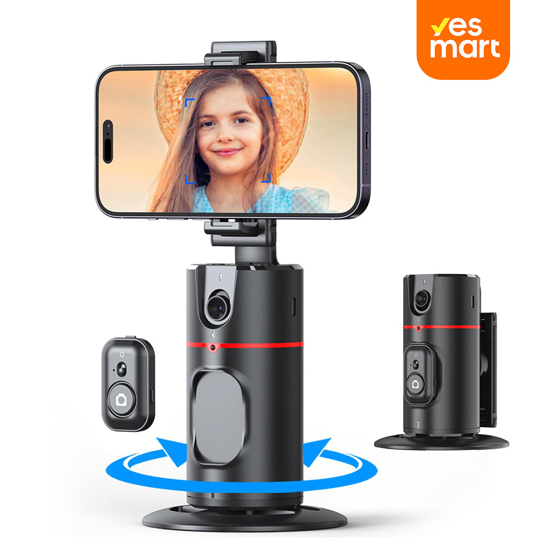 Soporte Inteligente para Celular con Seguimiento Automático – Trípode 360° con Cámara Incorporada, Sin App, Control Remoto, Recargable, para Live Streaming, Vlogging y Selfies – SC009