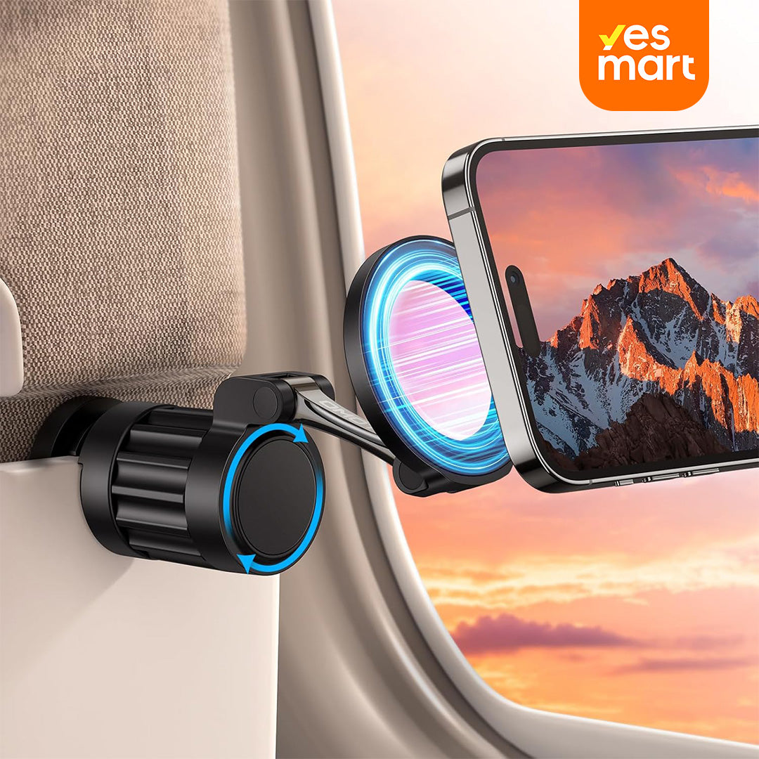 Soporte de Teléfono para Avión, Soporte Magnético para Teléfono de Avión, Soporte de Viaje Portátil, Esenciales de Viaje en Avión, Soporte Universal para Teléfono con Anillo Metálico - SC008