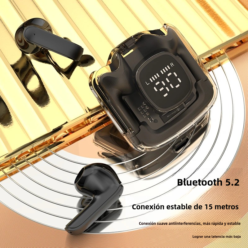 Auriculares inalámbricos in-ear negros, Bluetooth 5.2, con larga duración en espera -BH003 - Yesmart