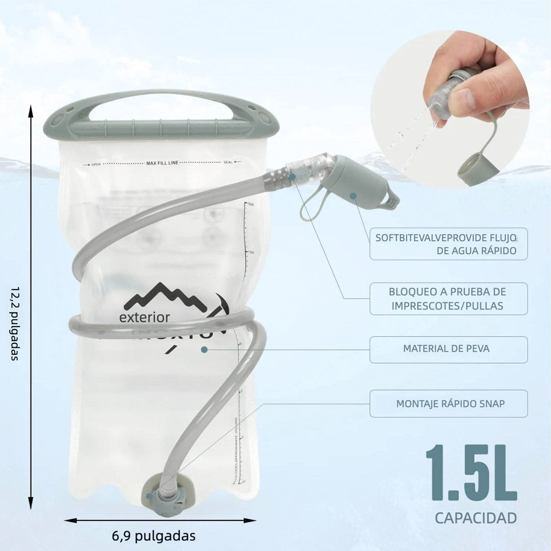 Mochila Hidratación Ultraligera con Bolsa de Agua 1.5L – Chaleco Impermeable para Running, Trail, Ciclismo y Maratón - AH016