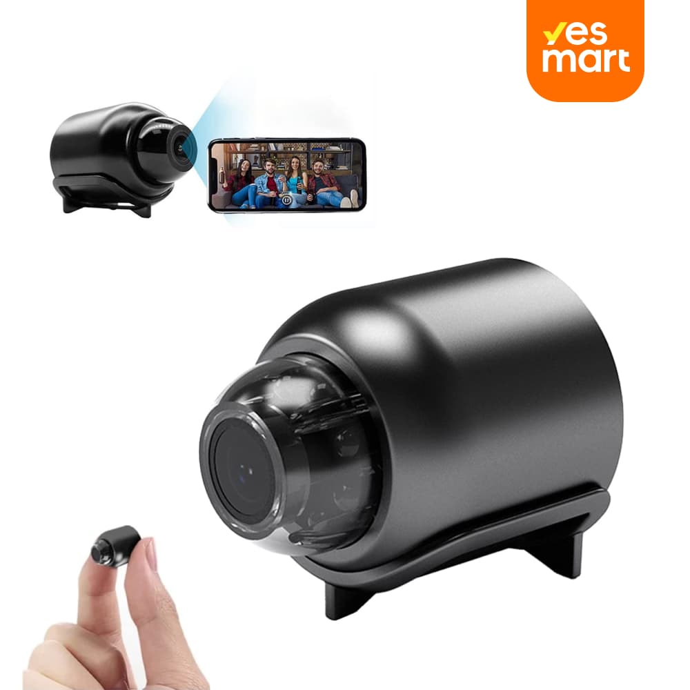 Mini Cámara de Seguridad WiFi 1080P HD con Visión Nocturna, Detección de Movimiento y Ángulo de 160° para Monitoreo Remoto CV007