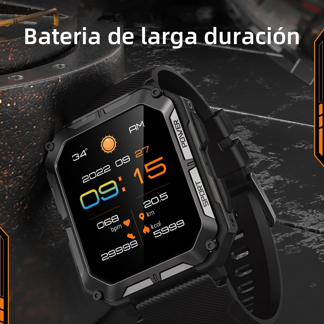 Reloj Inteligente Resistente con Llamadas, Monitor de Salud, 10 ATM Impermeable y Batería de 21 Días SW029 - Yesmart