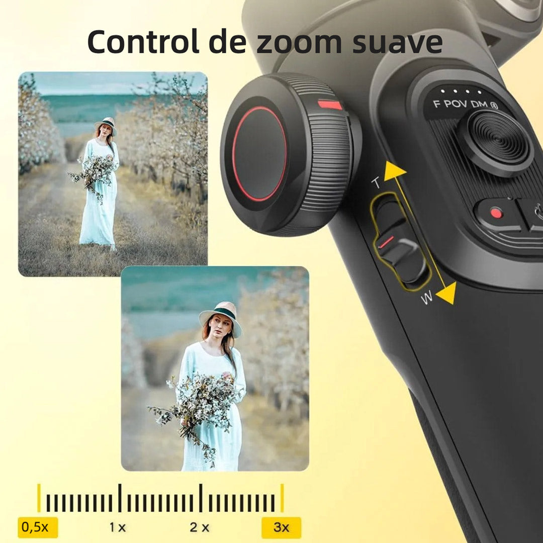 Estabilizador Gimbal 3 Ejes Plegable para Smartphone con Rueda de Enfoque y Control Inteligente – SC015